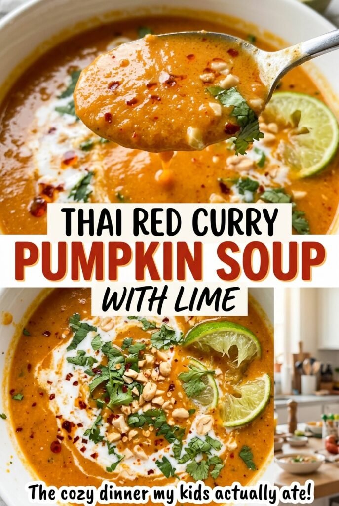Thai Red Curry Pumpkin Soup with Lime