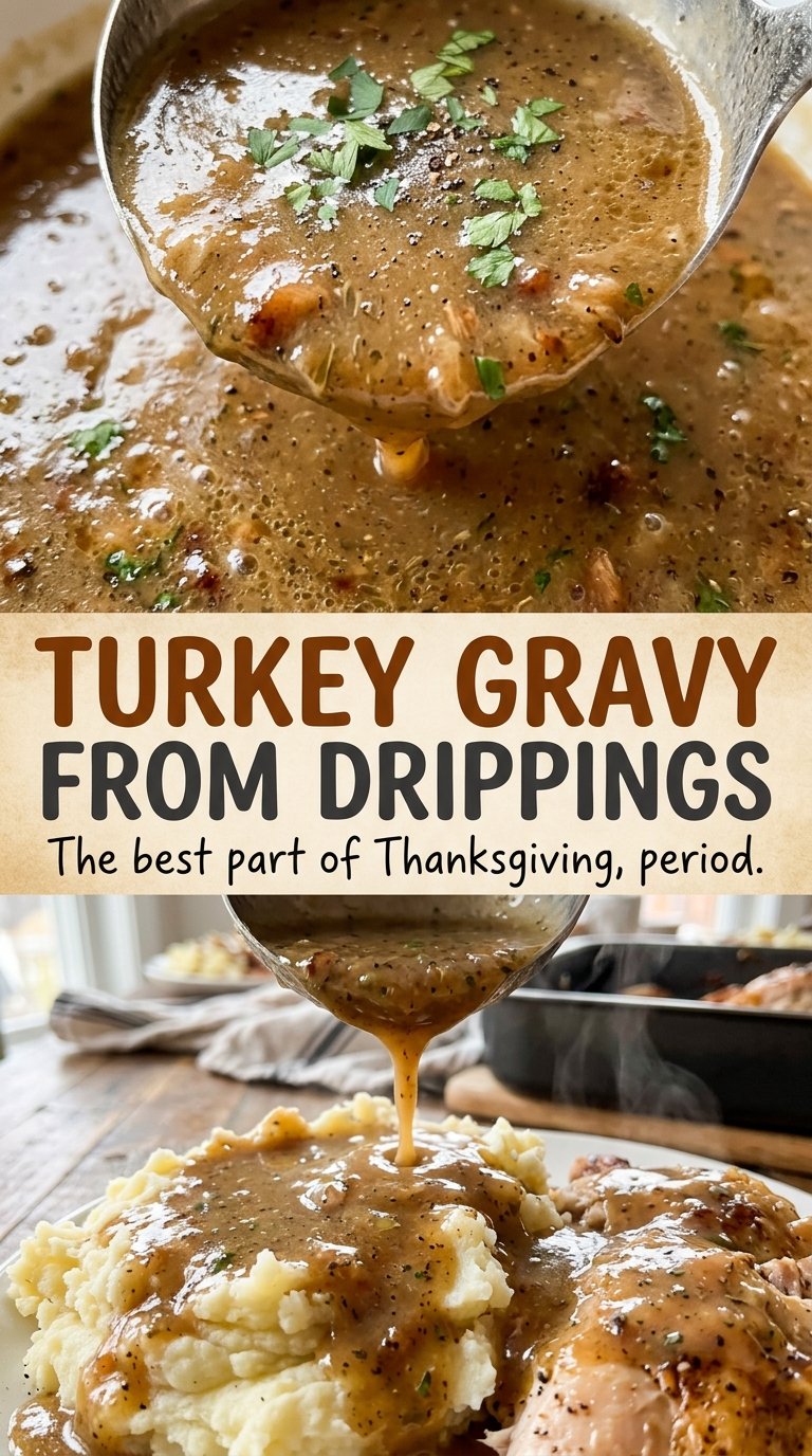 Turkey gravy from drippings silky savory homemade