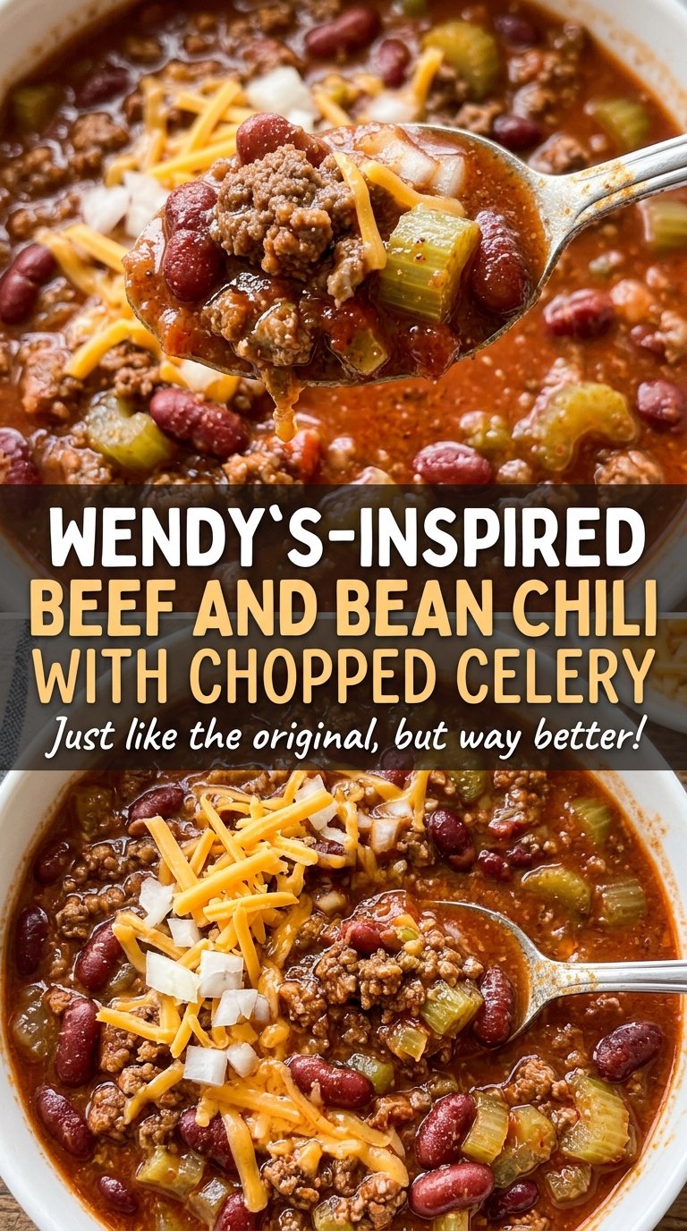 Wendy's-inspired beef and bean chili, thick and hearty