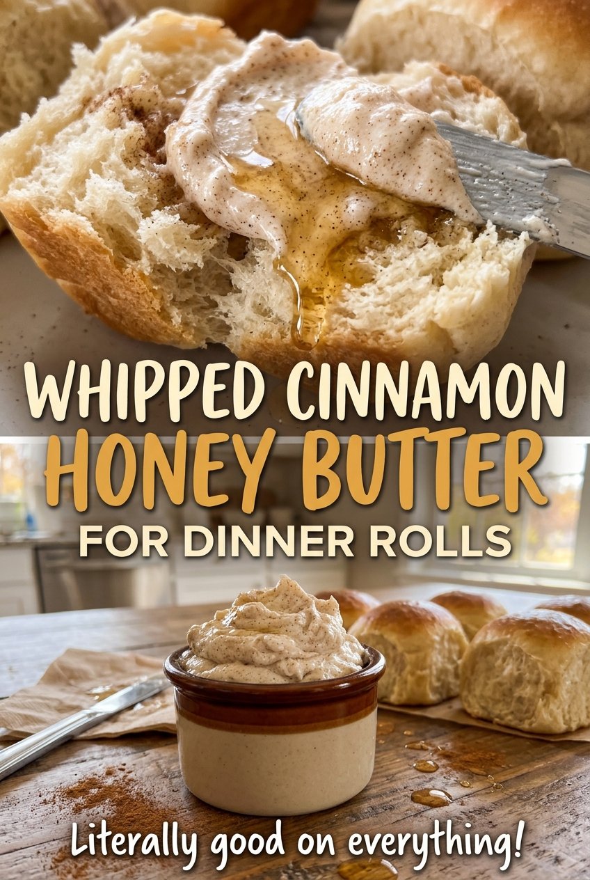 Whipped Cinnamon Honey Butter for Dinner Rolls, fluffy and airy